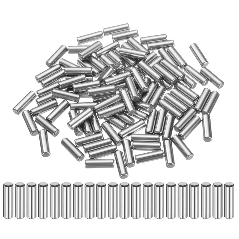 uxcell 100 Pcs 4mm x 13mm Dowel Pins Bearing Steel Cylindrical Dowel Pins Shelf Support Peg Pin Rod Fasten Elements Metal Shelf Pegs +/-0.02mm Diameter Tolerance, Silver Tone - Image 1